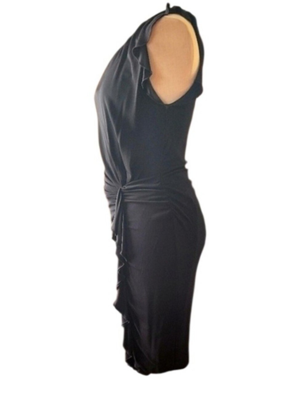 Moschino Cheap & Chic Black Ruched & Ruffled Dress. - Picture 2 of 3